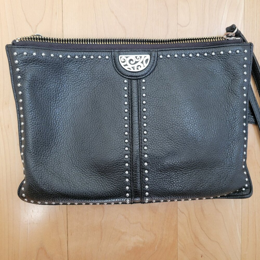 Brighton Pretty Tough Black Leather Crossbody Purse - Picture 2 of 10